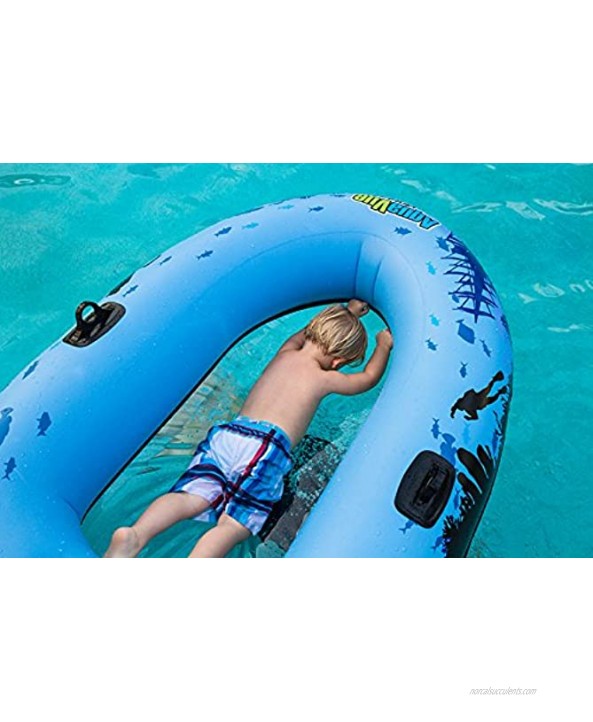 Sieco Design AQUAVUE Voyager Clear Bottom Inflatable Raft for Kids and Adults