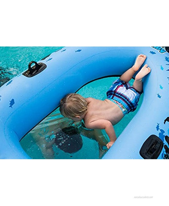 Sieco Design AQUAVUE Voyager Clear Bottom Inflatable Raft for Kids and Adults