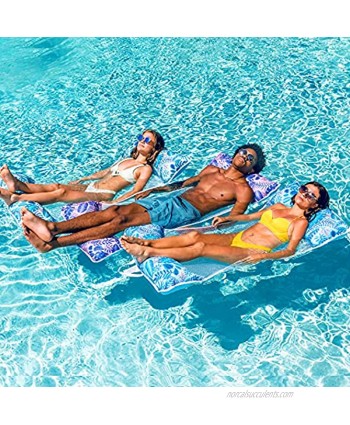 Sloosh 3 Pack Water Hammock Lounges Inflatable Pool Float 4 in 1 Multi-Purpose Swimming Pool Accessories Drifter Hammock Saddle Chair for Pool Beach Outdoor Purple,Teal Blue