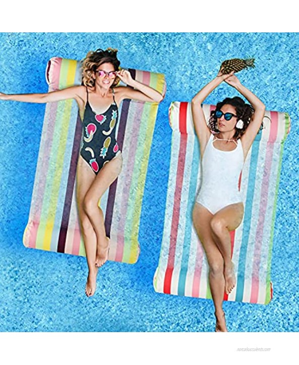 SPERPAND 2 Pack Fabric Pool Floats Hammock Multi-Purpose Water Floats Saddle Lounge Chair Hammock Drifter Inflatable Raft Pool Hammock Floats for Adults