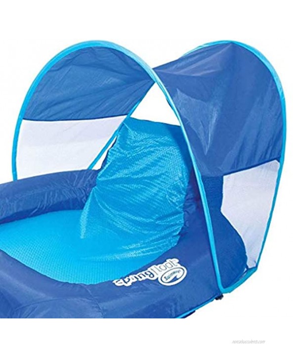 SwimWays Spring Float Recliner with Canopy Swim Lounger for Pool or Lake