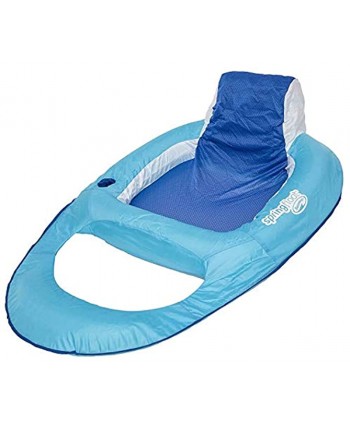 SwimWays Swimming Pool Spring Lounger Chair Float Water Recliner with Headrest Blue 2 Pack