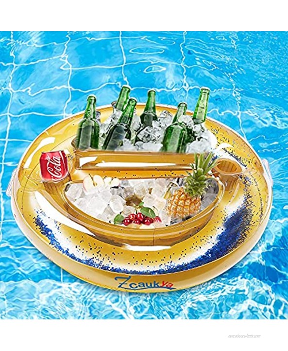 Zcaukya Inflatable Floating Drinking Holder 28-inch Inflatable Pool Drinking Cooler Floating Pool Food Tray Inflatable Pool Cooler Serving Bar for Summer