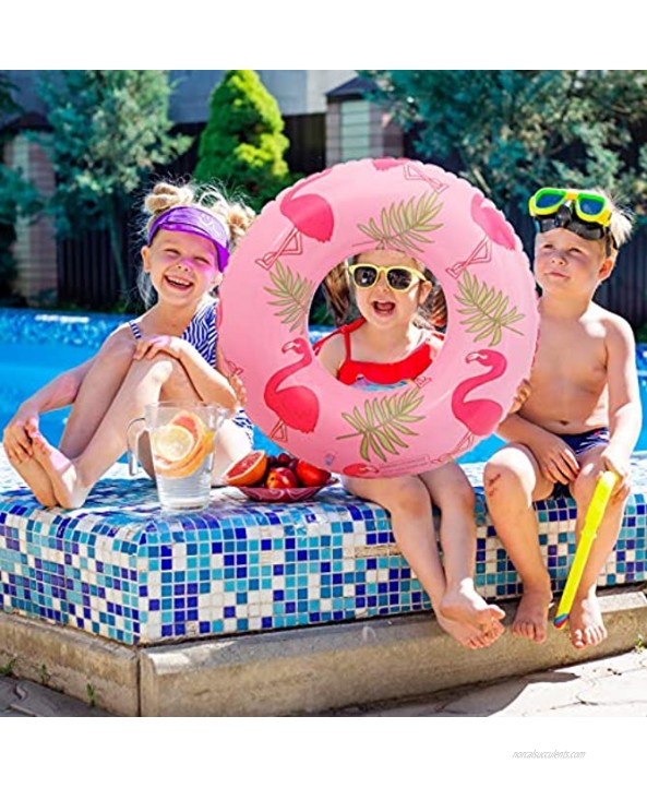 6 Pack Inflatable Pool Tubes for Kids Toddler Dinosaur Inner Tubes for Floating Flamingo Swim Tube Cactus Pool Ring Float Penguin Pool Floaties Beach Swimming Ring and Toys for Infant 3-6