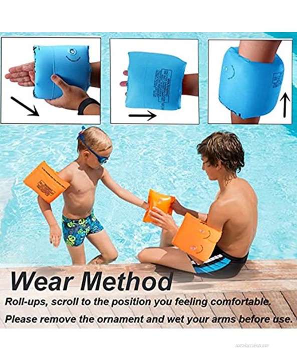 9 PCs Arm Floaties Inflatable Swim Arm Bands Rings with 3PCs Inflatable Drink Holder Pool Arm Floaties for Toddlers Kids and Adults