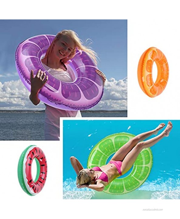 AIWAN LEZHI 4PCS Inflatable Fruit Pool Floats Swim Tubes Rings Inflatable Tubes Fun Water Toys for Adults Beach Party Supplies