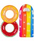 balnore Pool Floats for Kids 3 Pack Pool Floats Toys for Kids Adult with Summer Fun Inflatable Fruits Swim Tubes Rings and Rainbow Pool Float Outdoor Beach Water Toys Party Supplies