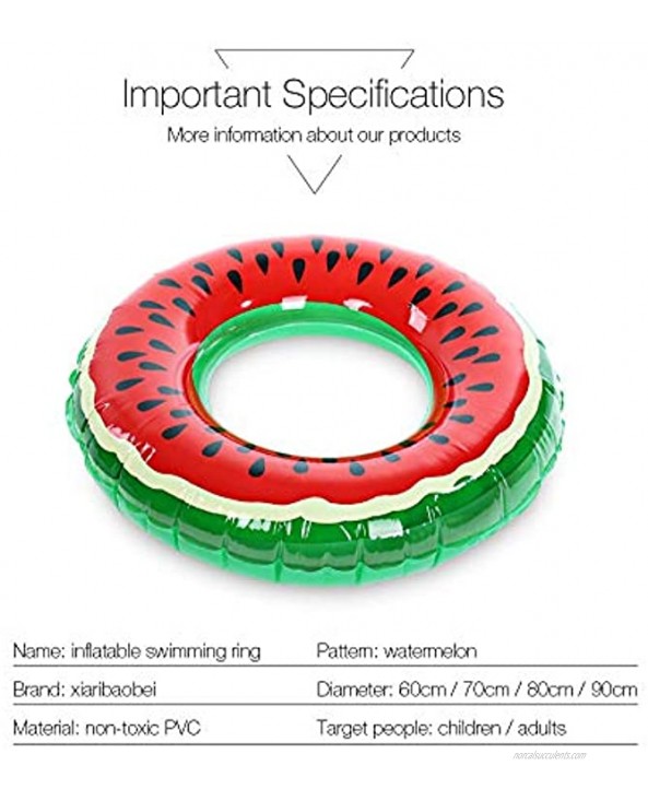 Fruit Pool Float MUMAX Watermelon Tube Ring Inflatable Durable Summer Swim Pool Party Float for Adults and Kids 90cm