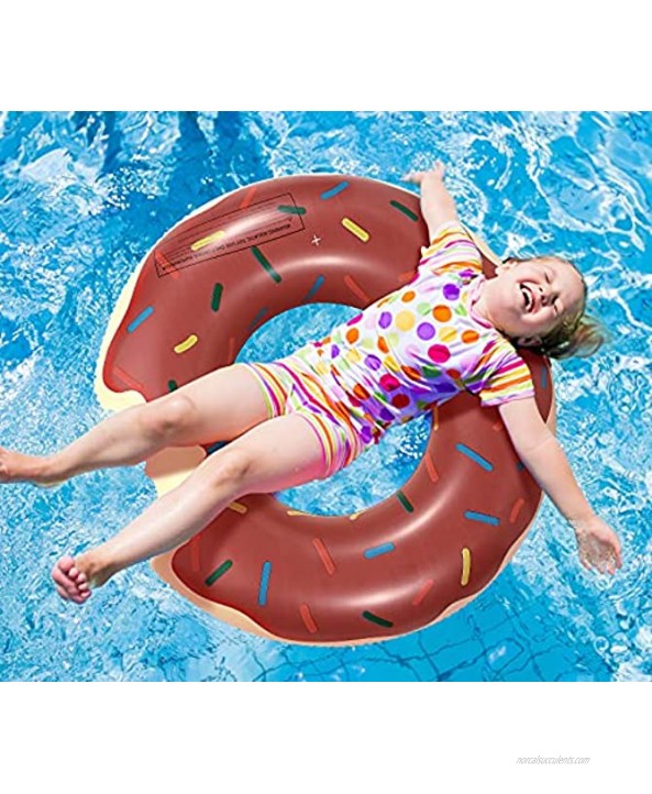 HeySplash Inflatable Swim Rings [2 Pack] Funny Beach Floaties Swim Party Toys Summer Swimming Pool Float Ring Donut Shape Inflatable Pool Tubes Swim Float Tube for Kids Adults Fun Water Activities