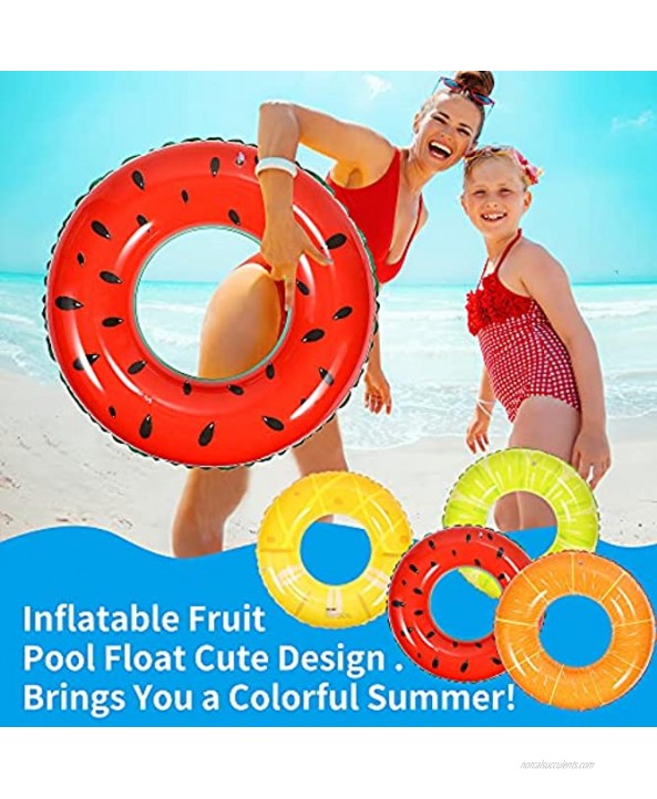 Inflatable 4 Pack Swimming Floats. Swimming Pool Rings for Summer Beach Parties Swimming Pool and Outdoor Water Activities