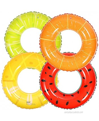 Inflatable 4 Pack Swimming Floats. Swimming Pool Rings for Summer Beach Parties Swimming Pool and Outdoor Water Activities