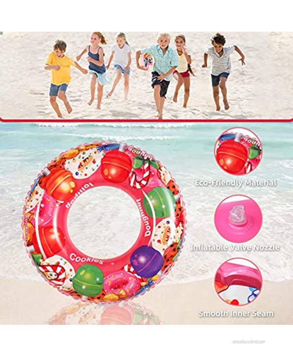 Inflatable Pool Floats-3 Pcs 27.5 Swimming Pool Floaties Swim Tubes Rings Set Pool Toys for Beach Blow up Floats for Kids,1 Pcs 16 Panda Beach Ball4 Pack