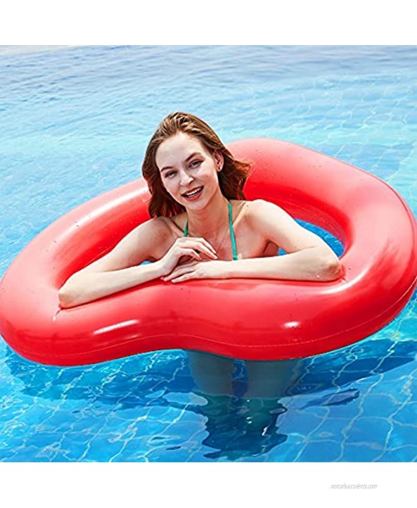 Inflatable Swimming Tubes Rings Heart Shaped Pool Floats 47.24” Pool Tubes Fun Beach Floaties Swim Party Toys Swimming Pool Party Decorations for Kids & Adults
