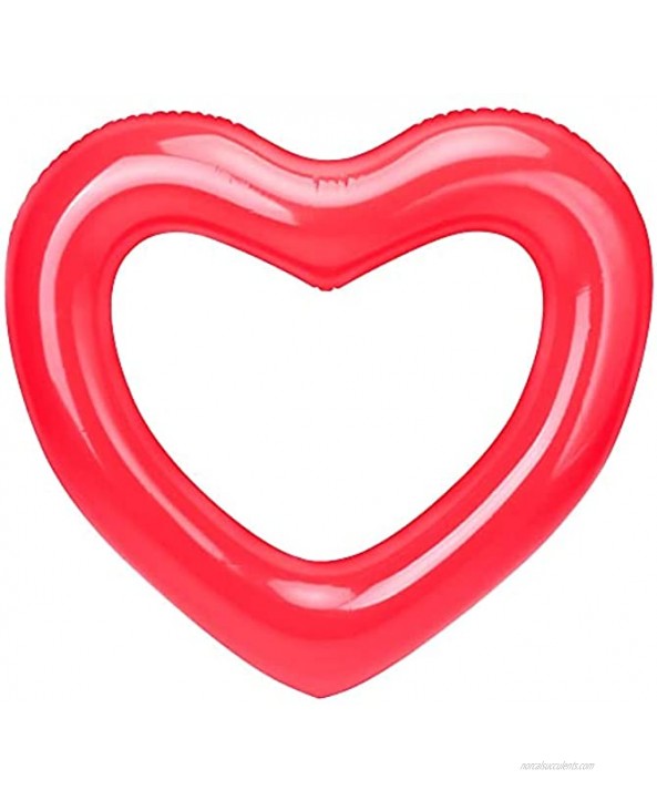 Inflatable Swimming Tubes Rings Heart Shaped Pool Floats 47.24” Pool Tubes Fun Beach Floaties Swim Party Toys Swimming Pool Party Decorations for Kids & Adults
