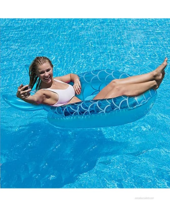 Mermaid Pool Float,Inflatable Mermaid Swimming Ring Floating Bed Float Pool,Mermaid Tail Tubes Glitters Water Party Summer Beach Pool Float for Adults