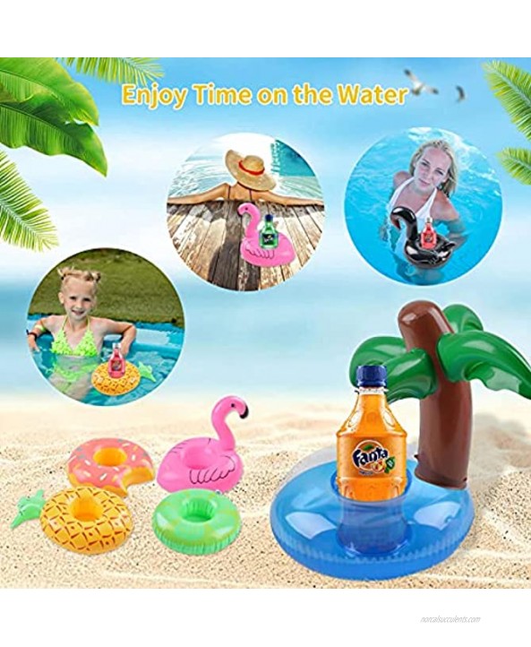 Pool Floats Inflatable Drink Holder Drink Floaties Party Pool Accessories for Adult Kids Summer Decor Drinks Fruits Snacks Pool Coasters- 15pcs