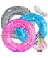 Pool Floats Kids 3 Pack Pool Floats Toys for Kids Summer Fun Inflatable Glitter Swim Tubes Rings Outdoor Pool Beach Water Floats Party Supplies Kids Floaties
