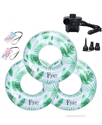 RRLOM Pool Floats Inflatable Swim Tubes Rings 3 Pack 3 Sizes Fun Beach Floaties with Air Pump Swimming Party Toys for Kids Adults Raft Floaties Toddlers