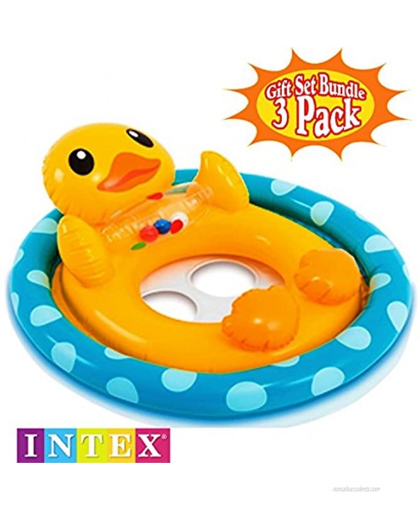 See Me Sit Pool Rider Floats Duck Bunny & Racing Turtle Gift Set Bundle with Bonus Matty's Toy Stop 16 Beach Ball 3 Pack