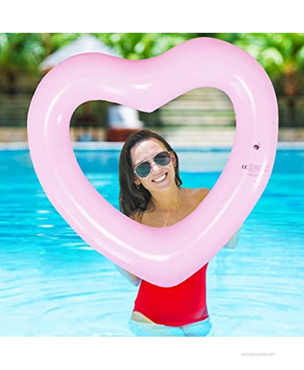 SUNSHINE-MALL Inflatable Swim Rings Heart Shaped Swimming Pool Float Loungers Tube Water Fun Beach Party Toys for Kids Adults