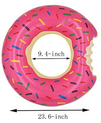 Ucity Kids Donut Pool Floats 2 Pack 23.6-inch Inflatable Swimming Rings Tubes for Swimming Swim Raft Summer Beach Games Party Decoration