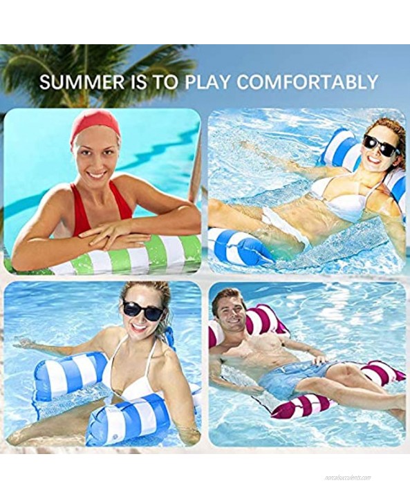 Water Hammock Pool Floats Adult Size 4 in 1 Multi-Purpose Floats for Swimming Pool 2 Pack Pool Floats for Adults Pool Lounger Chair,Lake Floats,Exercise Saddle Hammock Drifter with air Pump