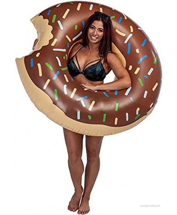 Yarssir Giant Donut Pool Float Funny Inflatable Vinyl Summer Pool Beach Toy Chocolate Strawberry Donut Swim Ring FLOTADOR Chocolate #80