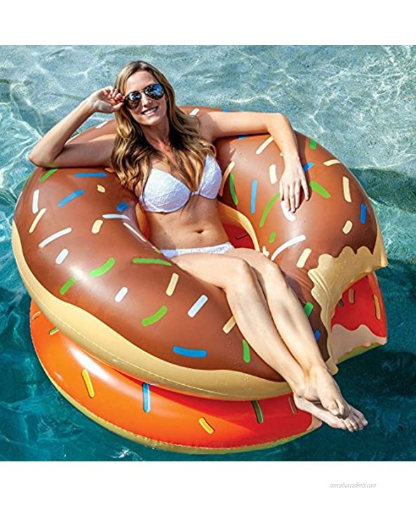 Yarssir Giant Donut Pool Float Funny Inflatable Vinyl Summer Pool Beach Toy Chocolate Strawberry Donut Swim Ring FLOTADOR Chocolate #80