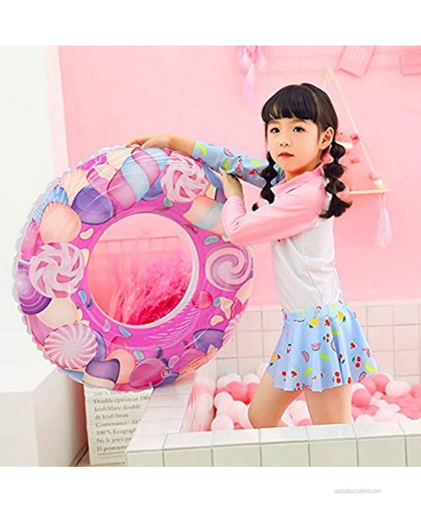 ZaH Swim Rings for Kids Adults Pool Swimming Ring Inflatable Float Raft Water Swim Tube Summer Beach Party Decoration 20 inch Pink Lollipop