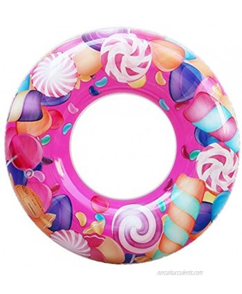 ZaH Swim Rings for Kids Adults Pool Swimming Ring Inflatable Float Raft Water Swim Tube Summer Beach Party Decoration 20 inch Pink Lollipop