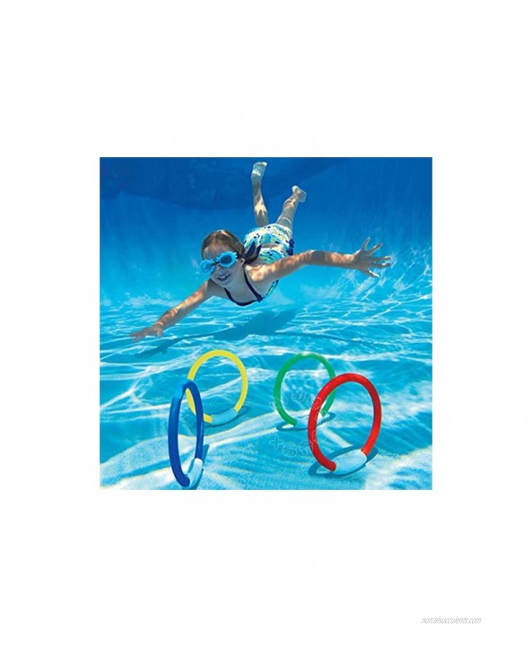 Anniston Kids Toys Diving Ring Sea Plant Rod Summer Swimming Pool Underwater Game Throwing Toys Outdoor Toys for Baby Children Toddlers Boys & Girls Random Color 4Pcs Diving Ring