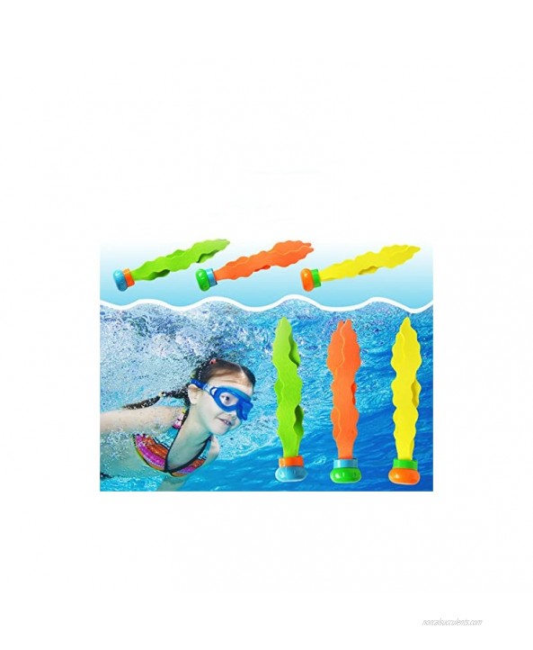 Anniston Kids Toys Diving Ring Sea Plant Rod Summer Swimming Pool Underwater Game Throwing Toys Outdoor Toys for Baby Children Toddlers Boys & Girls Random Color 4Pcs Diving Ring