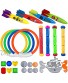 BOMPOW Diving Kids Pool Toys 27 Pcs Underwater Swimming Pool Toys with Pool Torpedo Diving Rings Diving Gems Diving Sticks Toy Coins Pool Toys for Kids in Pool&Summer Party