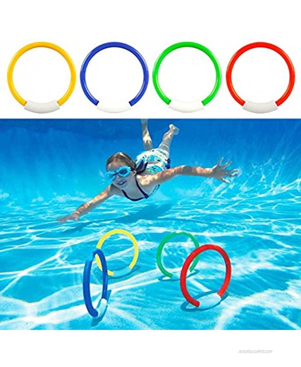 Carykon 8 Pcs Dive Rings Underwater Swimming Pool Toy Rings-5 1 2 Inch Diameter
