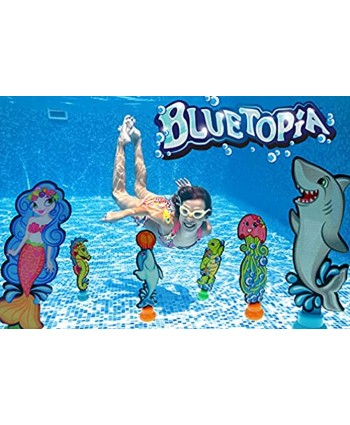 Dive Mermaids Friends & Dive Gems Diving Toys 2 Packs Bundle JA-RU Bluetopia & Gems. Diving Toys Swimming Pool Dive Toys for Kids Summer Toys Pool Accessories Dive Crystal Party Favors Girl-806-879s
