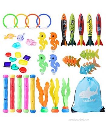 Diving Toys Swimming Pool Diving Toys for Kids 37pcs Toys for Pool Toddler Pool Toys for Kids 3-10: Pool Rings Dive Sticks Shark Torpedo Pool Toy Pool Gems Gift for Boys and Girls Kids Pool Toys