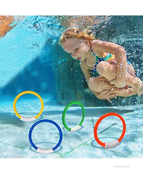 ENERBRIDGE Diving Pool Toys 19 Pack Underwater Swimming Pool Toys Rings Torpedo Bandits Diving Rings with Under Water Treasures Gift for Boys Girls Ages 3 Years and Up