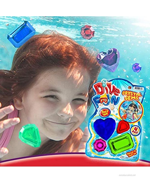 JA-RU Diving Gems Dive Crystals Diving Toys Fun Swimming Pool Dive Toys Gem Diving Training Toy Sinker for Kids. Kids Summer Toys Pool Accessories Party Favors | Plus 1 Ball 879-1p