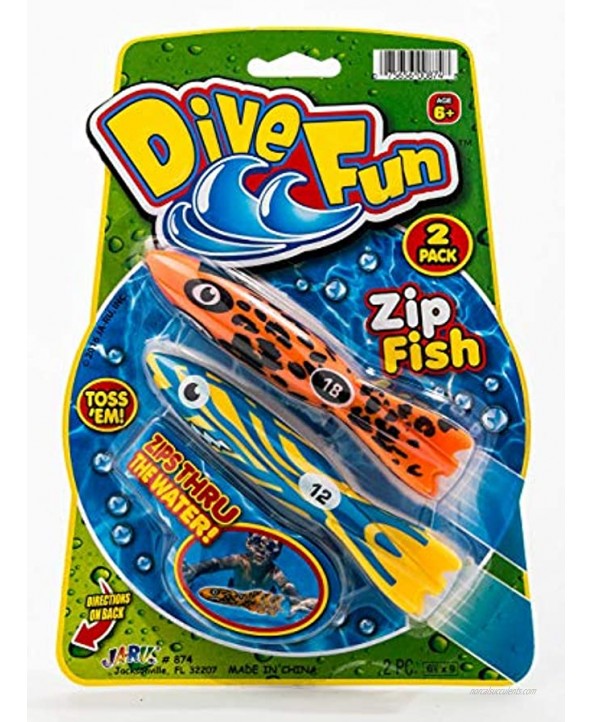 Pool Dive Fun Fish Zip Torpedo Diving Toys Sinking Torpedo Swim Toy Game 24 Torpedos in 12 Packs. Pool Throw & Find Underwater Dive .| Item #874-12