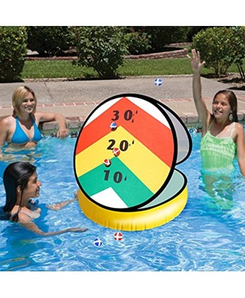 Pool Game Toys Inflatable Pool Ring Toss Game Pool Toys for Teens and Adults with Pool Floats Rafts Sticky Balls 24" Summer Toys Yard Games Party Birthday Gifts for Kids Cornhole Board Beach Toys