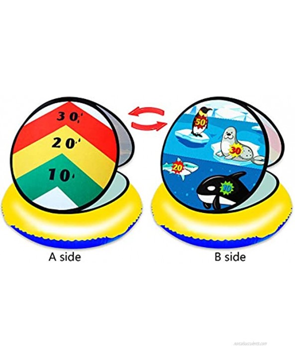 Pool Game Toys Inflatable Pool Ring Toss Game Pool Toys for Teens and Adults with Pool Floats Rafts Sticky Balls 24 Summer Toys Yard Games Party Birthday Gifts for Kids Cornhole Board Beach Toys