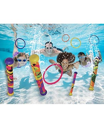 Prime Time Toys Splash Bombs 12 Dizzy Dive Sticks and 12 Dive Rings 24 Piece Dive Set