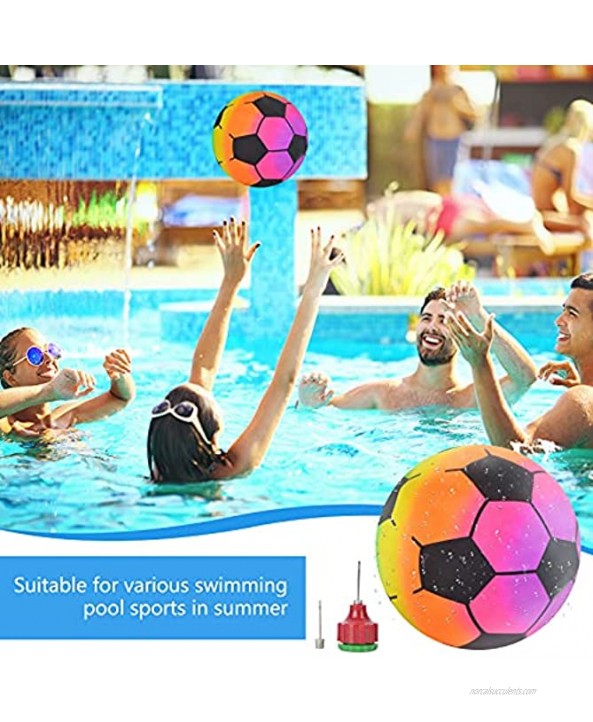 Swimming Pool Game Toys Ball Underwater Ball Game for Pool 9 Inch Inflatable Pool Football with Adapter Ball Games for Under Water Passing Dribbling Diving Pool Toy for Kids Teens Adults
