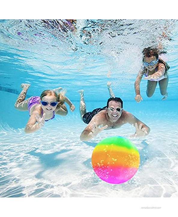 Swimming Pool Toys Ball Underwater Ball Game for Teens and Adults Inflatable Pool Balls Swimming Toys Accessories for Under Water Passing Buoying Dribbling Diving for Kids Rainbow