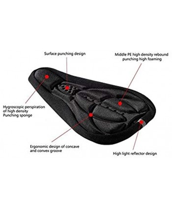 CHXW 3D Soft Bike Seat Saddle for a Bicycle Cycling Silicone Seat Cushion Cover Saddle Bicycle Accessories Color : Red