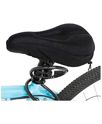 CHXW Bicycle Silicone Cushion Soft Pad Saddle Cover Durable Bicycle Parts accessorie Color : Black