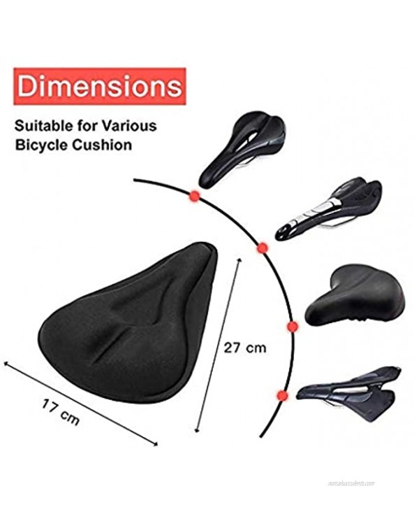 CHXW Bicycle Silicone Cushion Soft Pad Saddle Cover Durable Bicycle Parts accessorie Color : Black