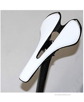 CHXW Full carbonfiber Fiber Road Mountain Bike Cushion Carbon Saddle Cycling Parts Color : White