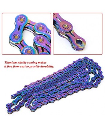 Demeras Bicycle Accessories Parts High Strength Variable Speed Chain Colorful Chain Anti Rust for Cycling Competition for Cycling
