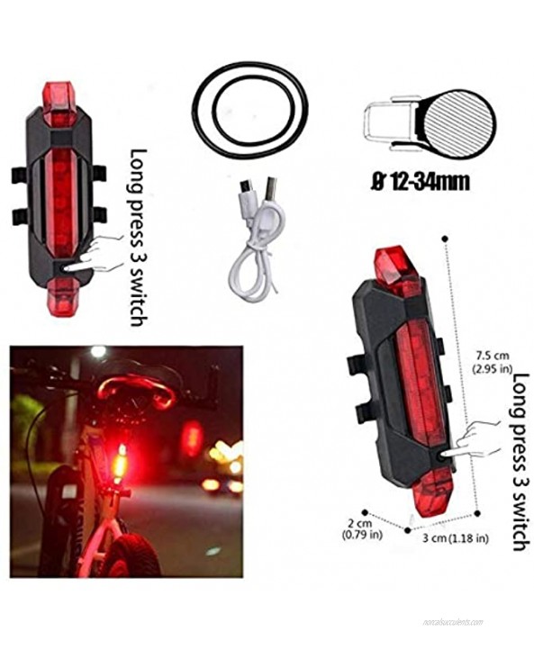 grocery store Heyingying525135 Bicycle Front Light Tail Light Rechargeable Flashlight Easy to Install Carry Color : L2 2000MAH Black